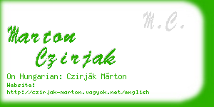 marton czirjak business card