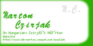 marton czirjak business card